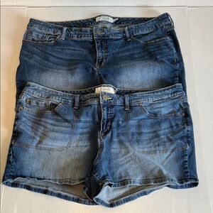 Torrid Bundle Dual-Tone Blue Jean Shorts Size 22